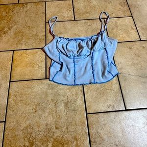 blue crop top